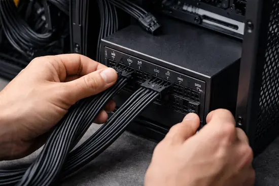 conectar cables de la fuente