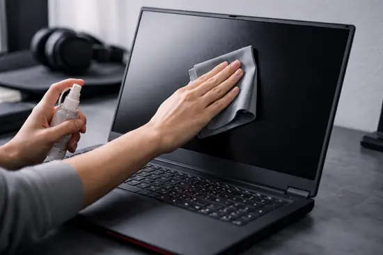 limpiar la pantalla de tu laptop