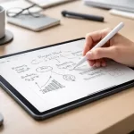 notas manuscritas en tablet