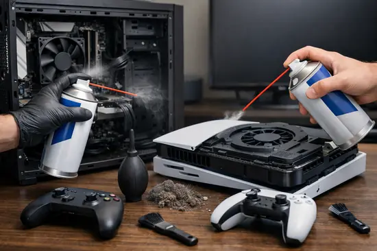 aire comprimido y limpieza de componentes