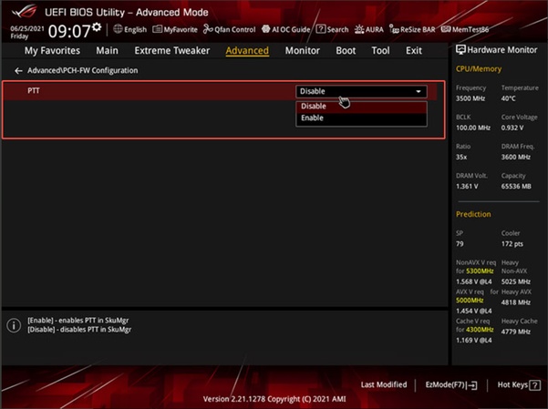 activar TPM 2.0 para Windows 11