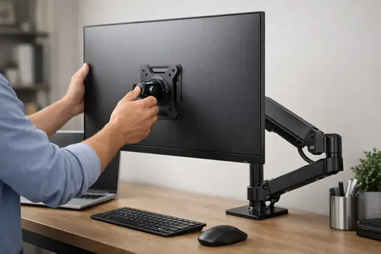 montar monitor en brazo articulado