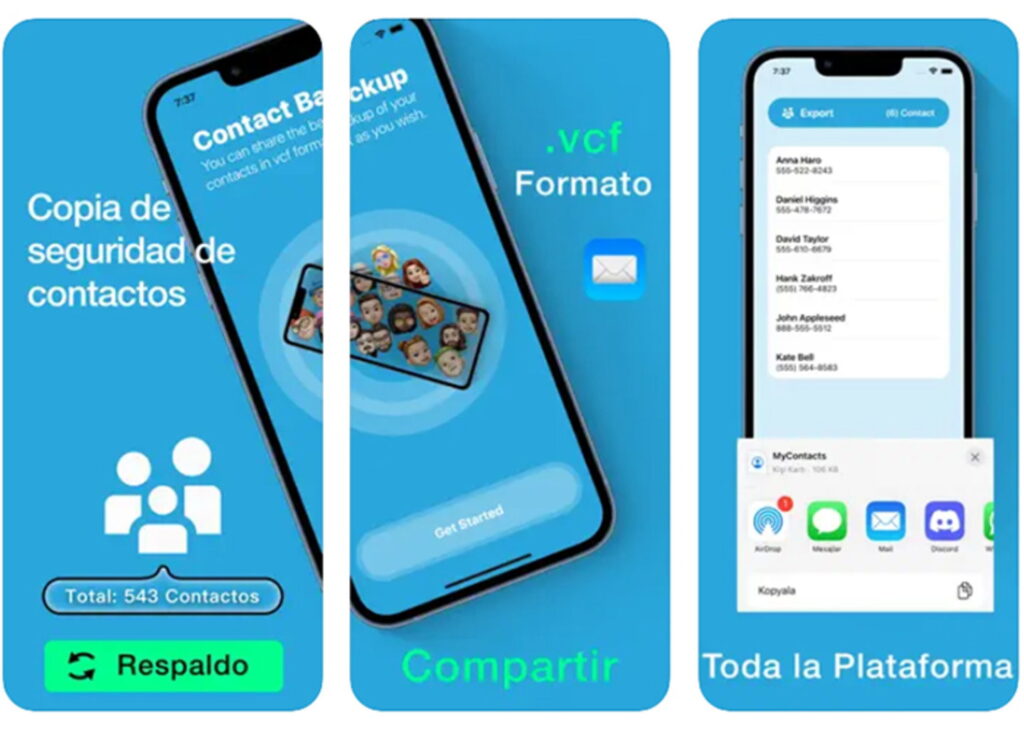 copia de seguridad de tus contactos